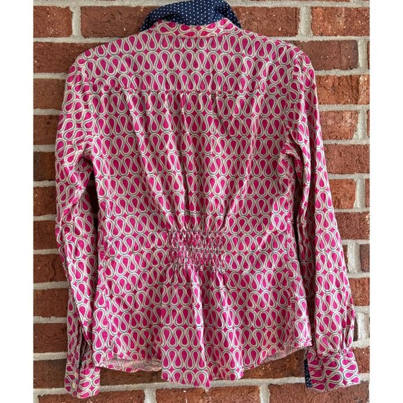 Isabella Sinclair Pink Geometric Print Button-Front Blouse | XS - Picture 8 of 8